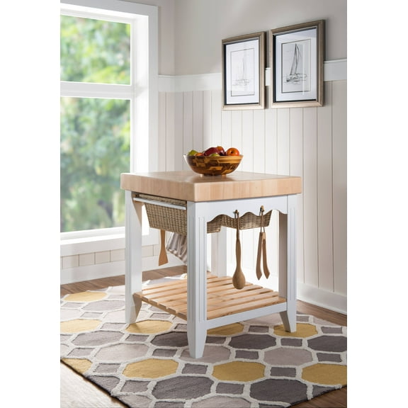 Powell White Kitchen Island