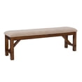 thumbnail image 1 of Linon Kraven Dining Bench Upholstered Seat Wood Frame in Dark Hazelnut Stain, 1 of 10