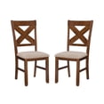 thumbnail image 1 of Linon Kraven Set of 2 X-Back Dining Chairs in Dark Hazelnut Brown Wood, 1 of 13