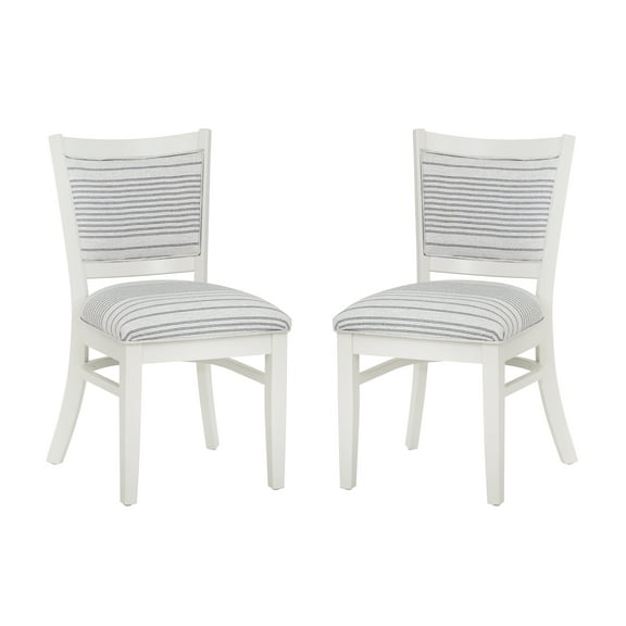 Linon Lainey Grey Stripe Side Chair Set of 2