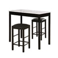 thumbnail image 1 of Linon Lancer 3-Piece Casual Dining Tavern Set, 25" Seat Height, Black Finish with Black Fabric, 1 of 12