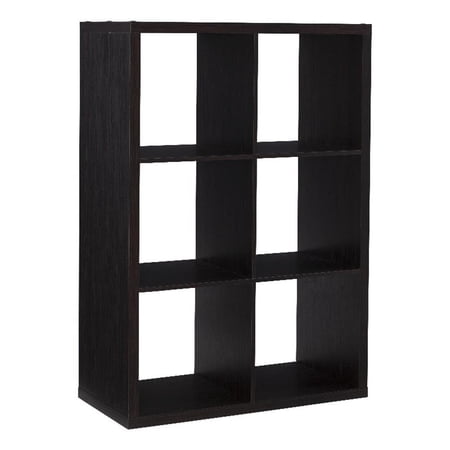 Linon Lane Six Cubby Open Back Storage Cabinet in Espresso Wood
