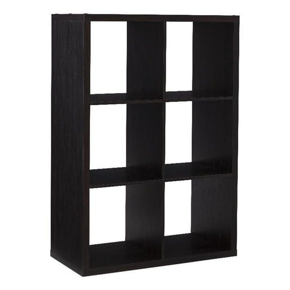 Linon Lane Six Cubby Open Back Storage Cabinet in Espresso Wood