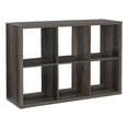 thumbnail image 1 of Linon Lane Six Cubby Open Back Storage Cabinet in Gray Wood, 1 of 12