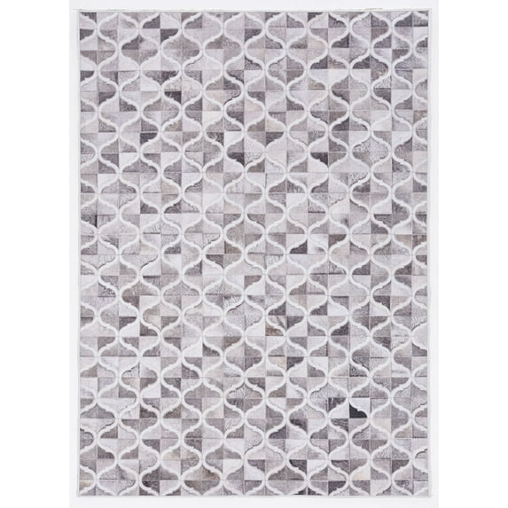 Linon Laredo Brim Woven Polyester 5'x7' Rug in Gray