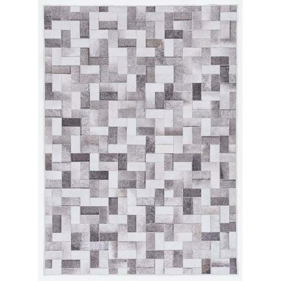 Linon Laredo Burke Woven Polyester 5'x7' Rug in Gray