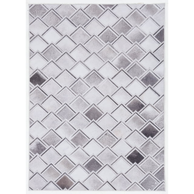 Linon Laredo Fortin Woven Polyester 6'7"x9'7" Rug in Gray