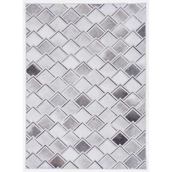 Linon Laredo Fortin Woven Polyester 6'7"x9'7" Rug in Gray
