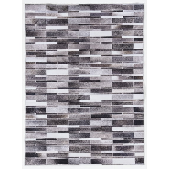 Linon Laredo Sontag Woven Polyester 6'7"x9'7" Rug in Gray