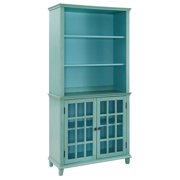 Linon Largo Display Cabinet - Antique Turquoise