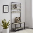thumbnail image 1 of Linon Larkin Gray Metal Hall Tree 11 Hooks and 2 Shelves in Gray Washed Wood, 1 of 8