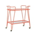 thumbnail image 1 of Linon Lawsonia 2-Tier Mid-Century Mobile Bar Cart with Mirrored Top, 32.5" Tall, 27 lb, Coral, 1 of 16