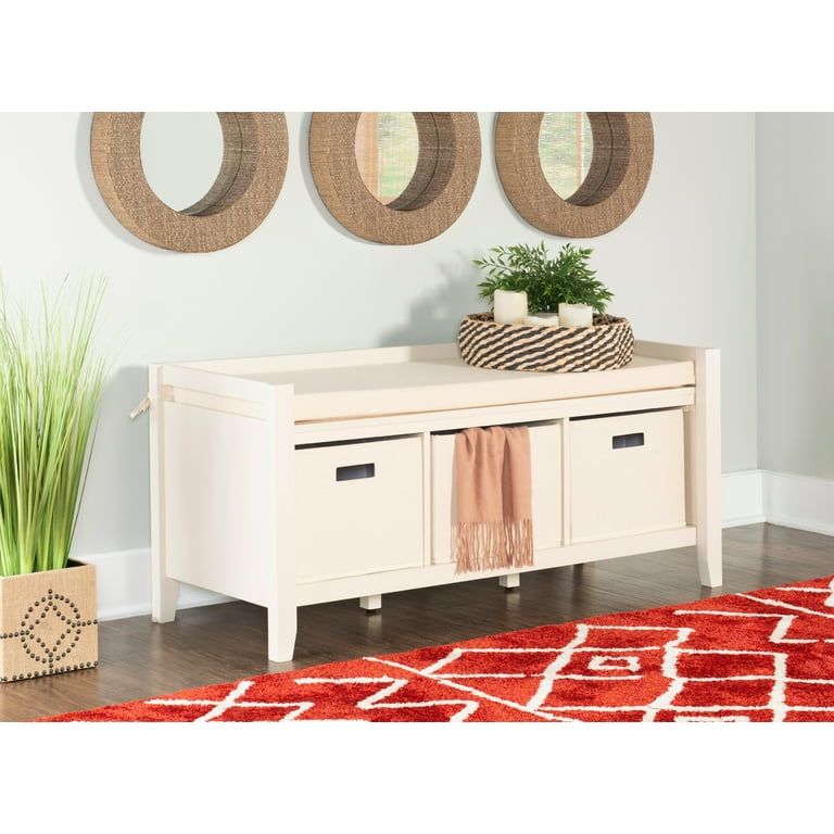 Bench with on sale storage bins