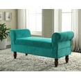 thumbnail image 1 of Linon Lillian Rolled Arm Upholstered Bench, Aquamarine, 1 of 6
