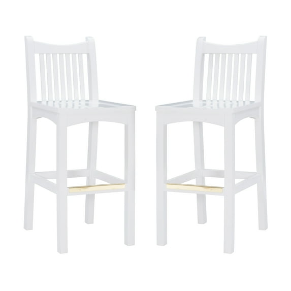 Linon Lindale 30" Bar Stools, Classic White Finish, Set of 2