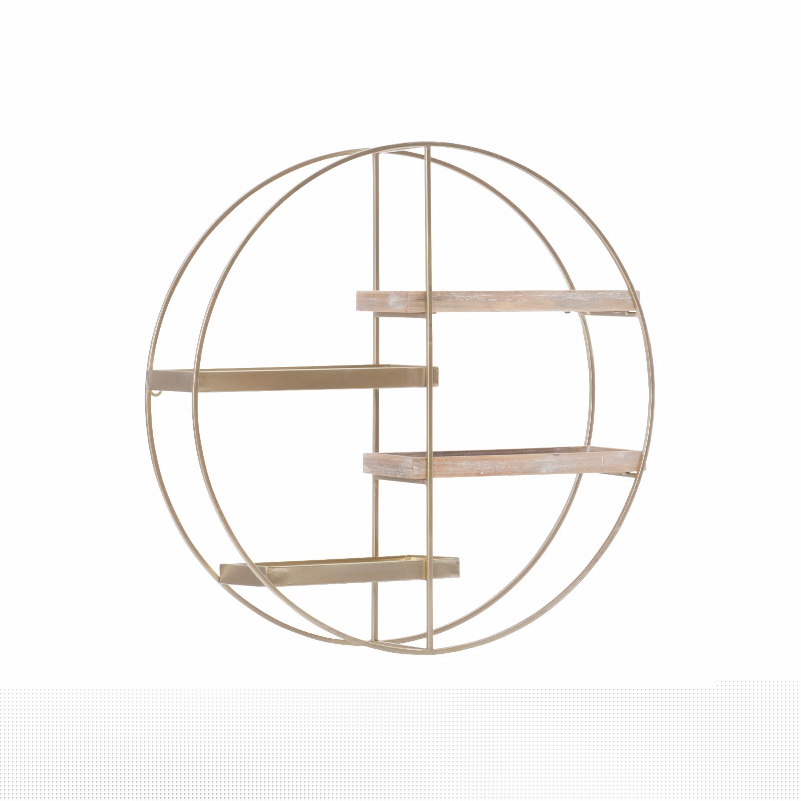 Linon Lindell 4-Tier Round Wall Shelf - Black/Graywash