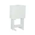 thumbnail image 1 of Linon Lisbon Five Piece Wood Tray Table Set in Whitewash, 1 of 24