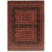 Linon Logan Amaya Polyester 3 X 5 Accent Rug in Red and Black