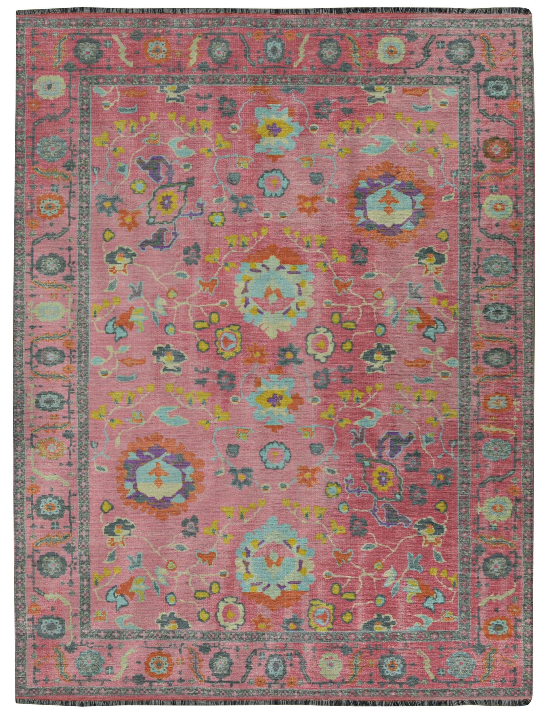 Linon Logan Aydin Polyester 5' X 7' Area Rug in Pink and Blue - Walmart.com