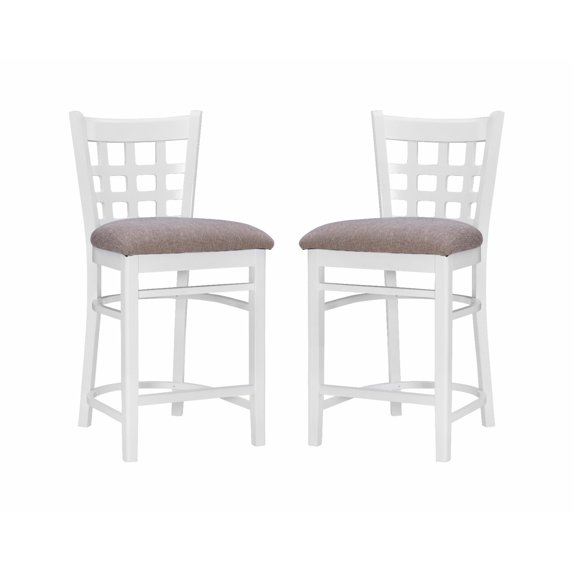 Linon Lola 24 in. Counter Stool - Unfinished - Set of 2