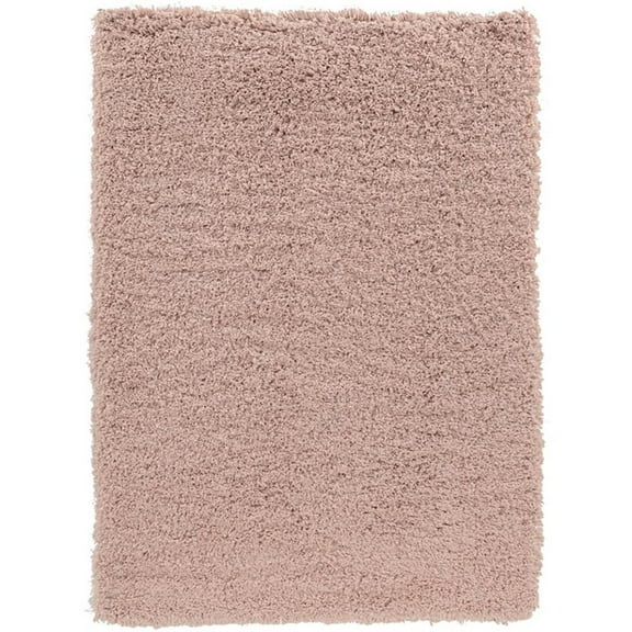 Linon Luxe Plush Shag Hand Tufted Polyester 8'x10' Rug in Blush Pink