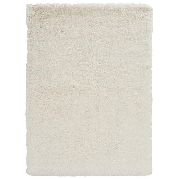 Linon Luxe Plush Shag Hand Tufted Polyester 8'x10' Rug in White