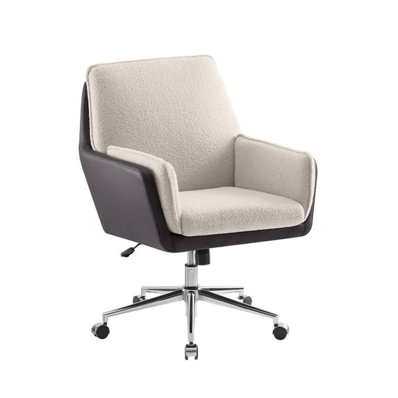 Linon Mabry Swivel Office Chair Brown Natural
