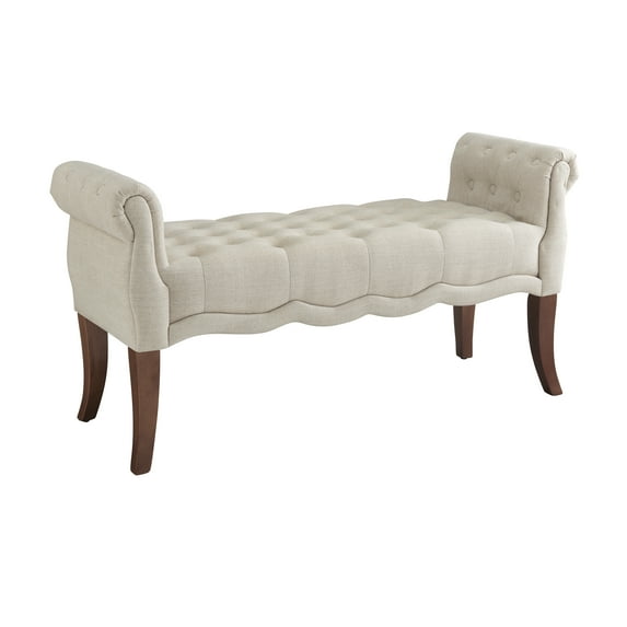 Linon Madison Natural Roll Arm Bench