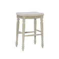 thumbnail image 1 of Linon Marino Backless Wood Bar Stool, 30" Seat Height, White Wash Finish with White Wash Fabric, 1 of 8