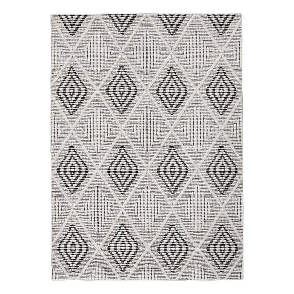 Linon Marion Marko Polyester 5' x 7' Area Rug in Cream