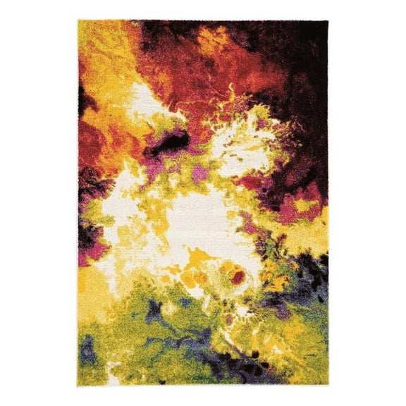 Linon Marisol Volcano Power Loomed Polypropylene 5'x7'6" Rug in Multi-Color