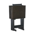 thumbnail image 1 of Linon Marlowe 5-Piece Indoor Folding Side Table, Snack, or TV Tray Set with Stand, 26" Tall, Gray, 1 of 30