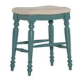 thumbnail image 1 of Linon Martha 25" Backless Counter Stool, Antique Blue Finish with Natural Linen Fabric, 1 of 7