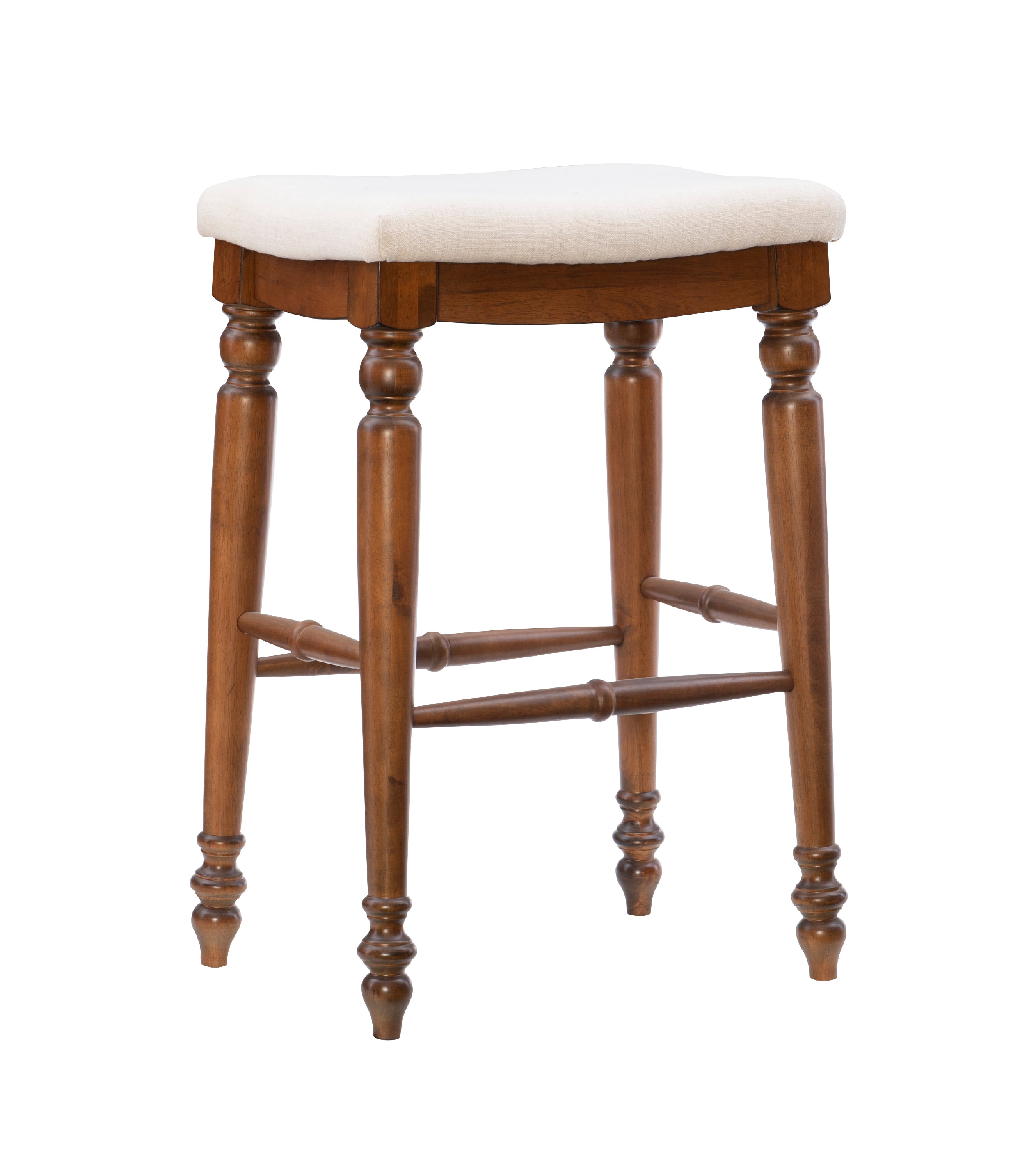 Linon Martha 30" Backless Bar Stool, Walnut/Natural