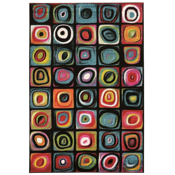 Linon Home Decor Masters Area Rug Collection, Ivory and Multicolor, 8' x 10.3'