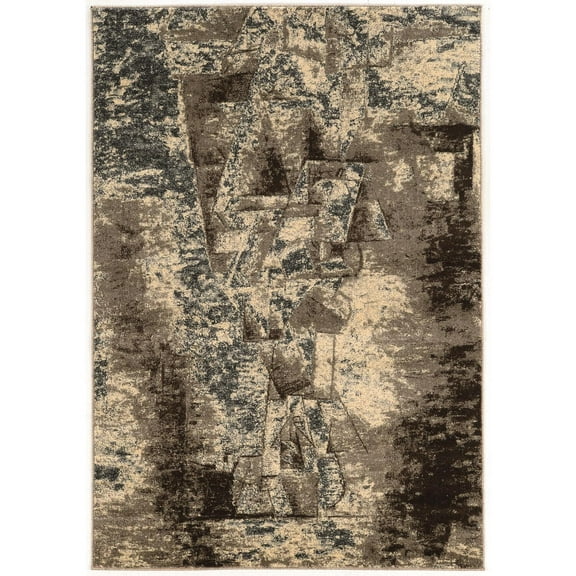 Linon Masters Man Power Loomed Polypropylene 8'x10'3" Area Rug in Gray