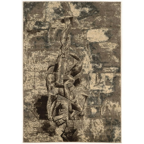 Linon Masters Woman Power Loomed Polypropylene 5'x7'6" Rug in Gray