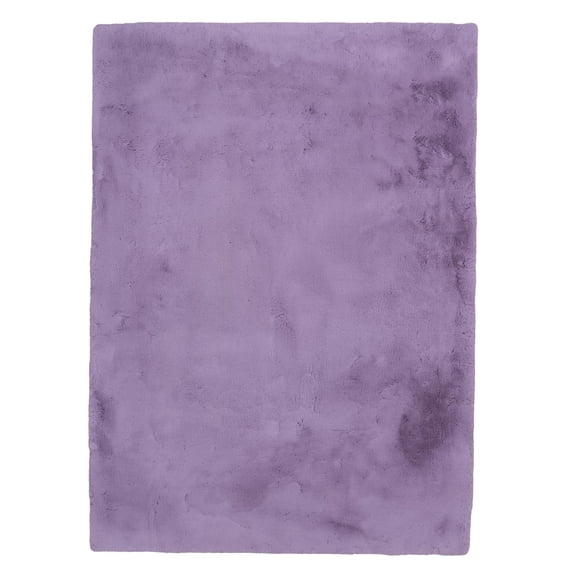 Linon Maven Faux Rabbit Lavender 3' X 5' Rectangle Area Rug RUGFR1035