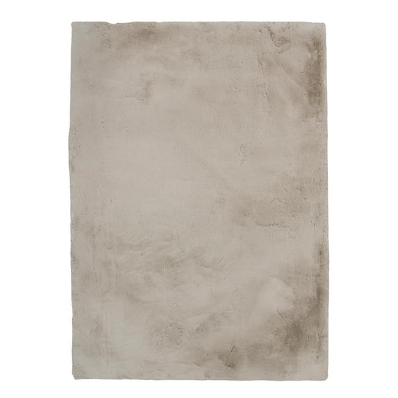 Linon Maven Faux Rabbit Pale Grey 3x5, Rug