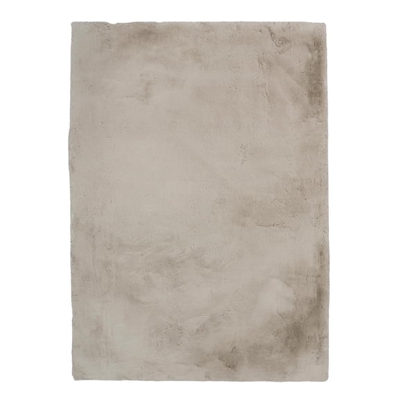 Linon Maven Faux Rabbit Pale Grey 8' X 10' Rectangle Area Rug RUGFR0781