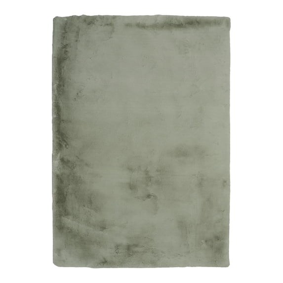 Linon Maven Faux Rabbit Pl Green 5x7, Rug