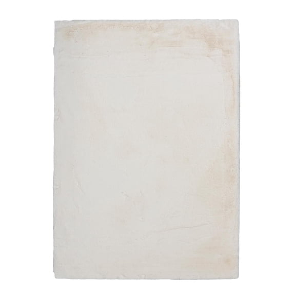 Linon Maven Faux Rabbit White 8' X 10' Rectangle Area Rug RUGFR0281