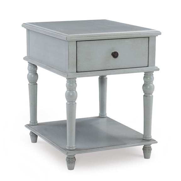 Powell Mavis Wood Side Table in Gray