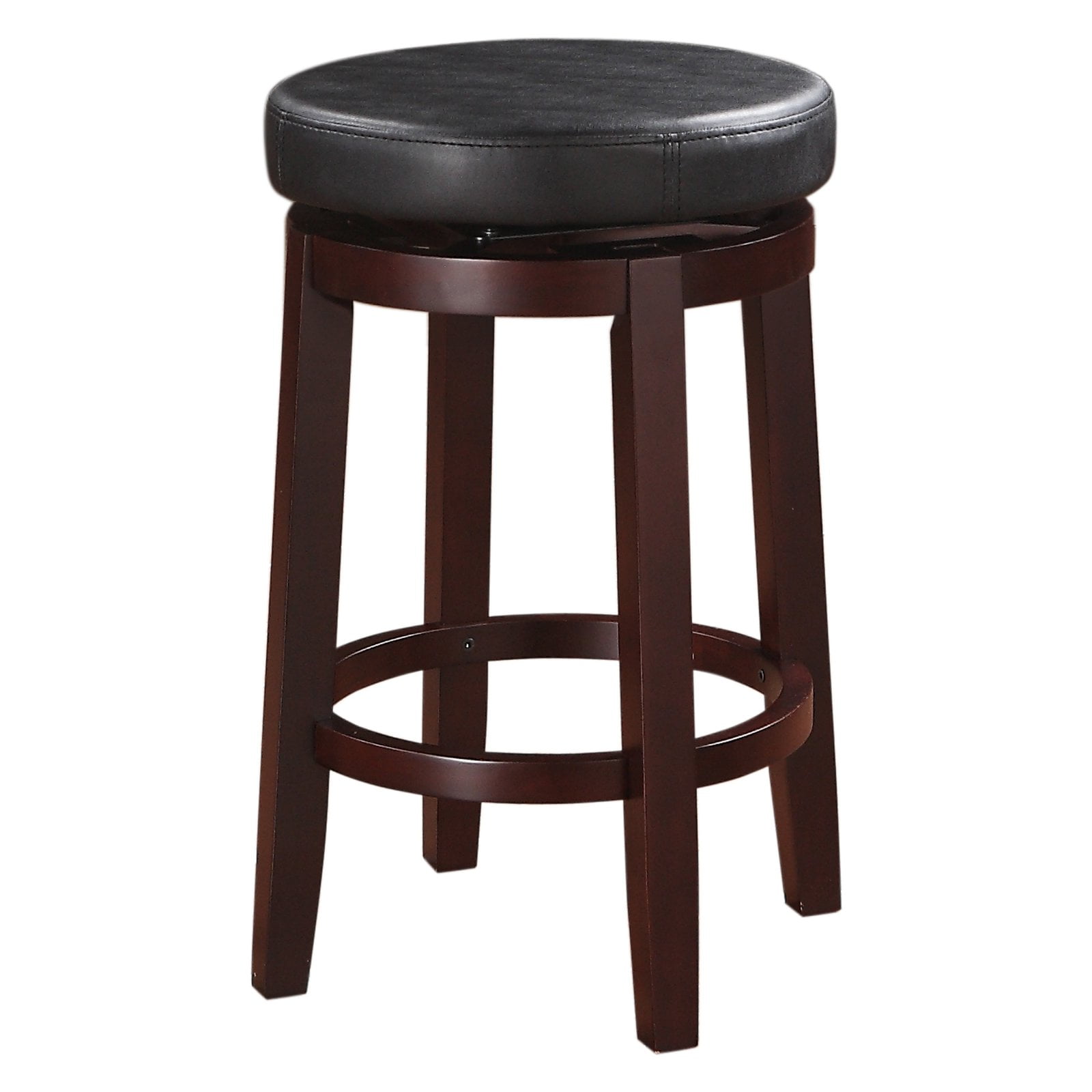 Maya 24" Black Faux Leather Swivel Counter Stool
