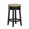 thumbnail image 1 of Linon Maya 25" Backless Indoor Round Counter Stool with Swivel, Black/Natural Seagrass, 1 of 7
