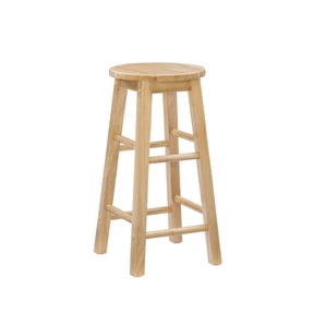 Linon McMullen 24" Backless Indoor Round Counter Stool, Natural