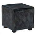 thumbnail image 1 of Linon Merit Leather Upholstered Ottoman in Gray, 1 of 12