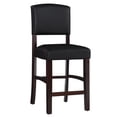 thumbnail image 1 of Linon Metairie 24" Mid Back Indoor Upholstered Counter Stool, Espresso/Dark Brown Faux Leather, 1 of 8