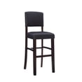 thumbnail image 1 of Linon Metairie 30" Indoor Wood Bar Stool, Espresso/Dark Brown Faux Leather, 1 of 9