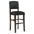 thumbnail image 1 of Linon Metairie 30" Indoor Wood Bar Stool, Espresso/Dark Brown Faux Leather, 1 of 8